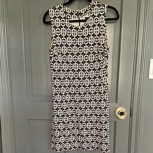 Chic Brown and White Patterned Dress